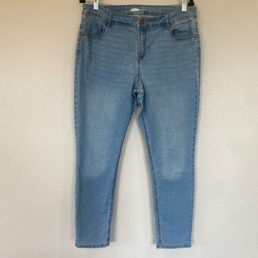 Old Navy Super Skinny Light Wash High Rise Denim Jeans Blue